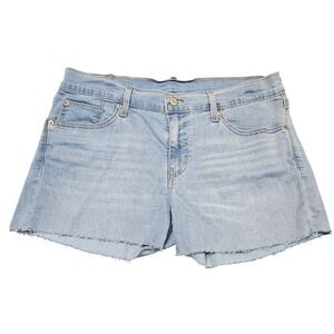 Levis Denim Jean Shorts Size 31 Cut Off Light Wash Raw Hem Casual Y2K Inspired